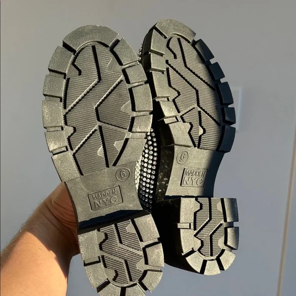 Madden NYC Black and Silver Loafers - Picture 2 of 4